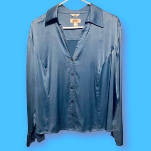 Talbots Blue Satin Shirt